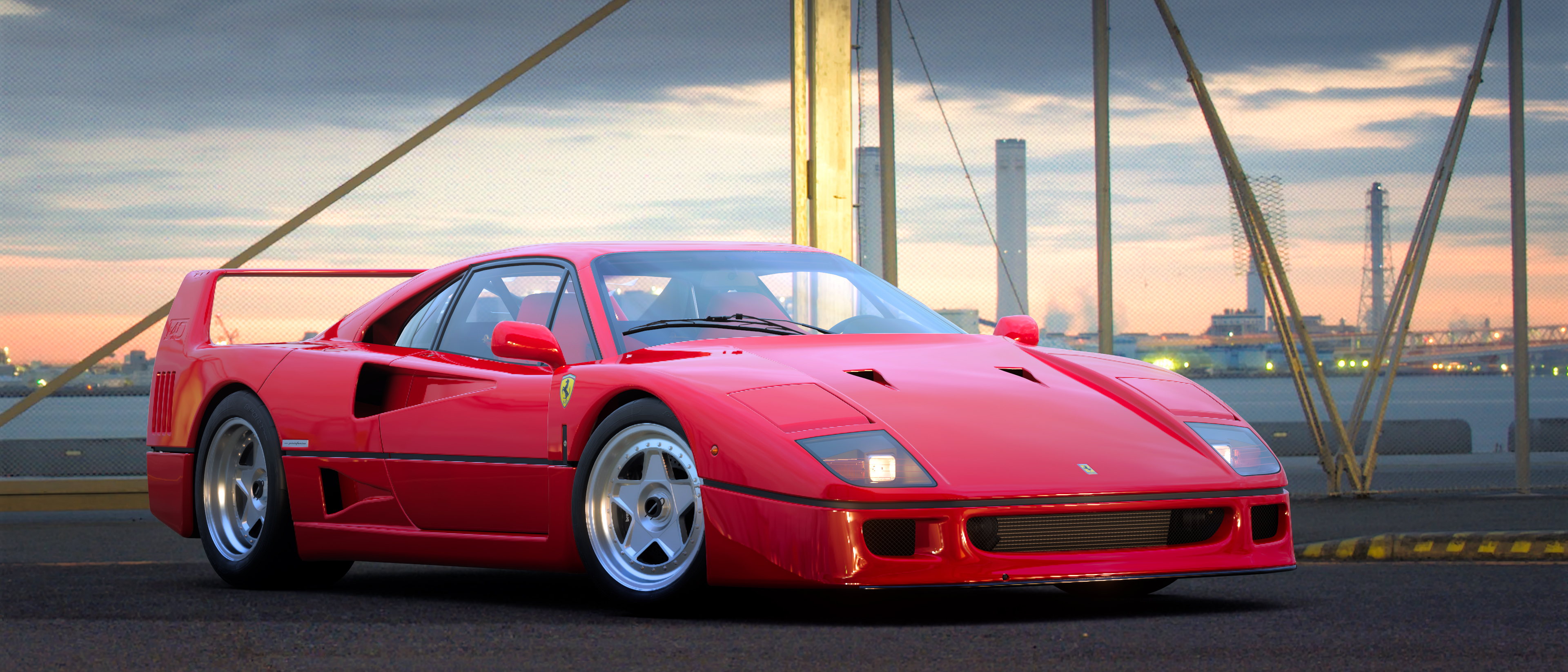 A Ferrari F40 shown in Scapes photo mode in Gran Turismo 7