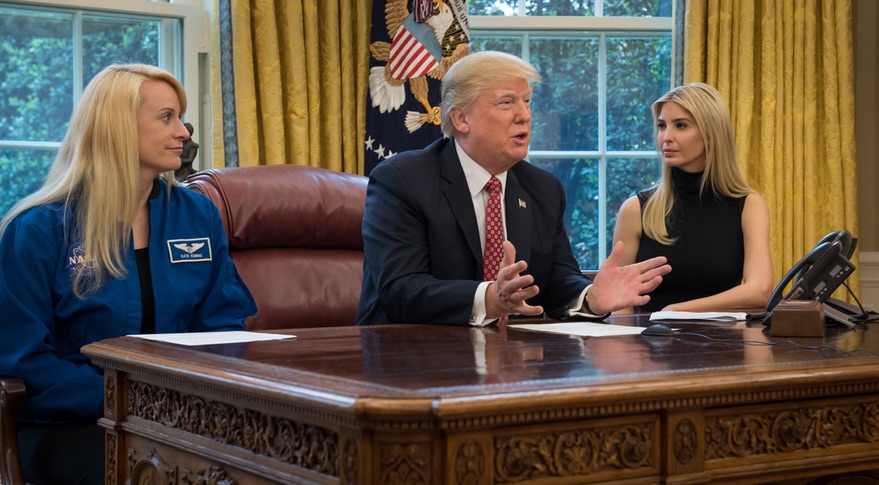 President Trump, astronaut Rubins, Ivanka Trump