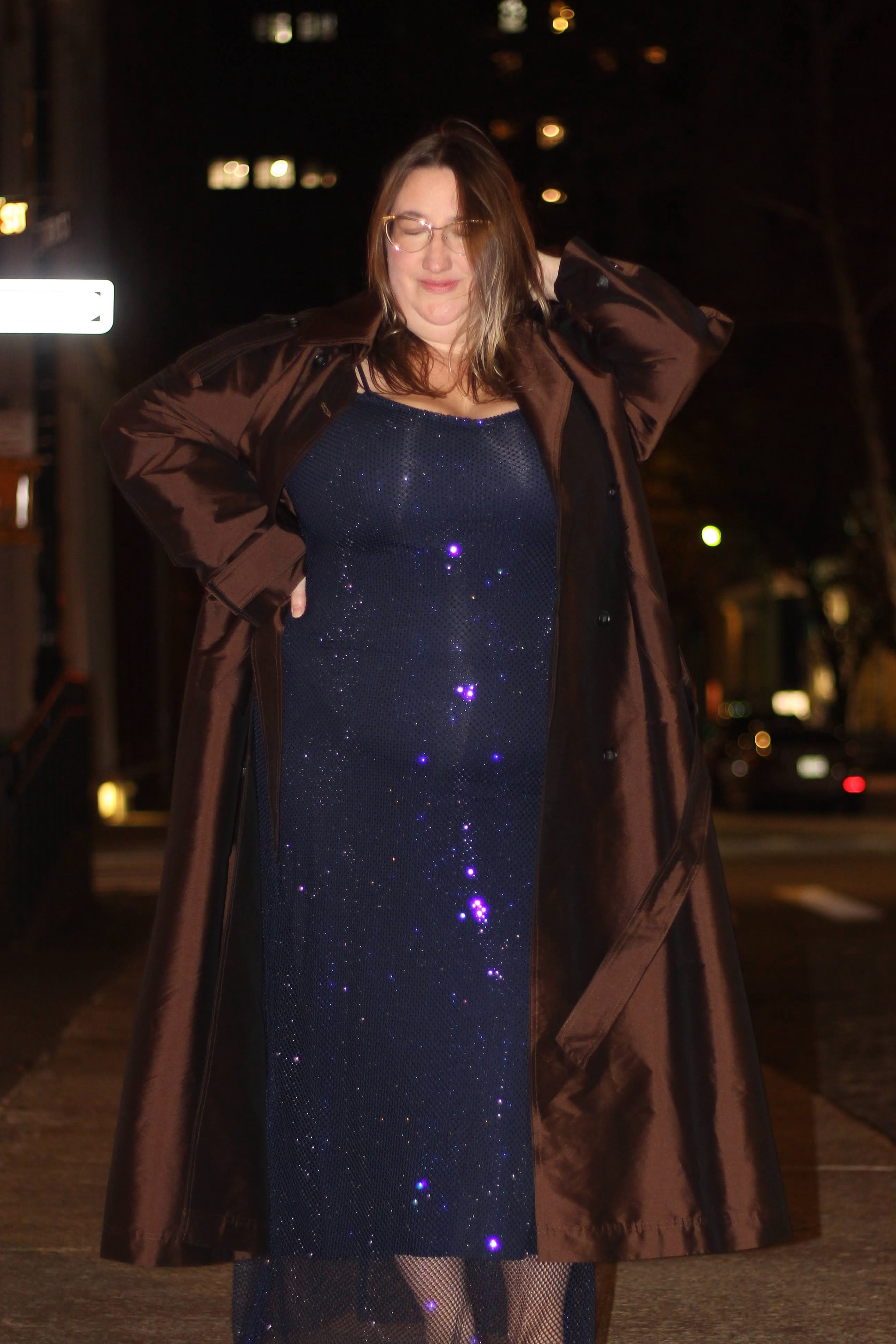 Sarah Chiwaya wearing non-boring holiday party dresses