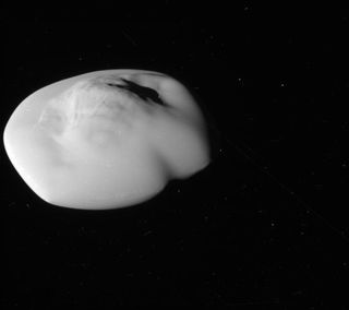 Another view of Saturn's "flying saucer" moon Atlas captured by NASA's Cassini spacecraft on April 12, 2017.