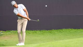 Johannes Veerman playing a greenside chip shot