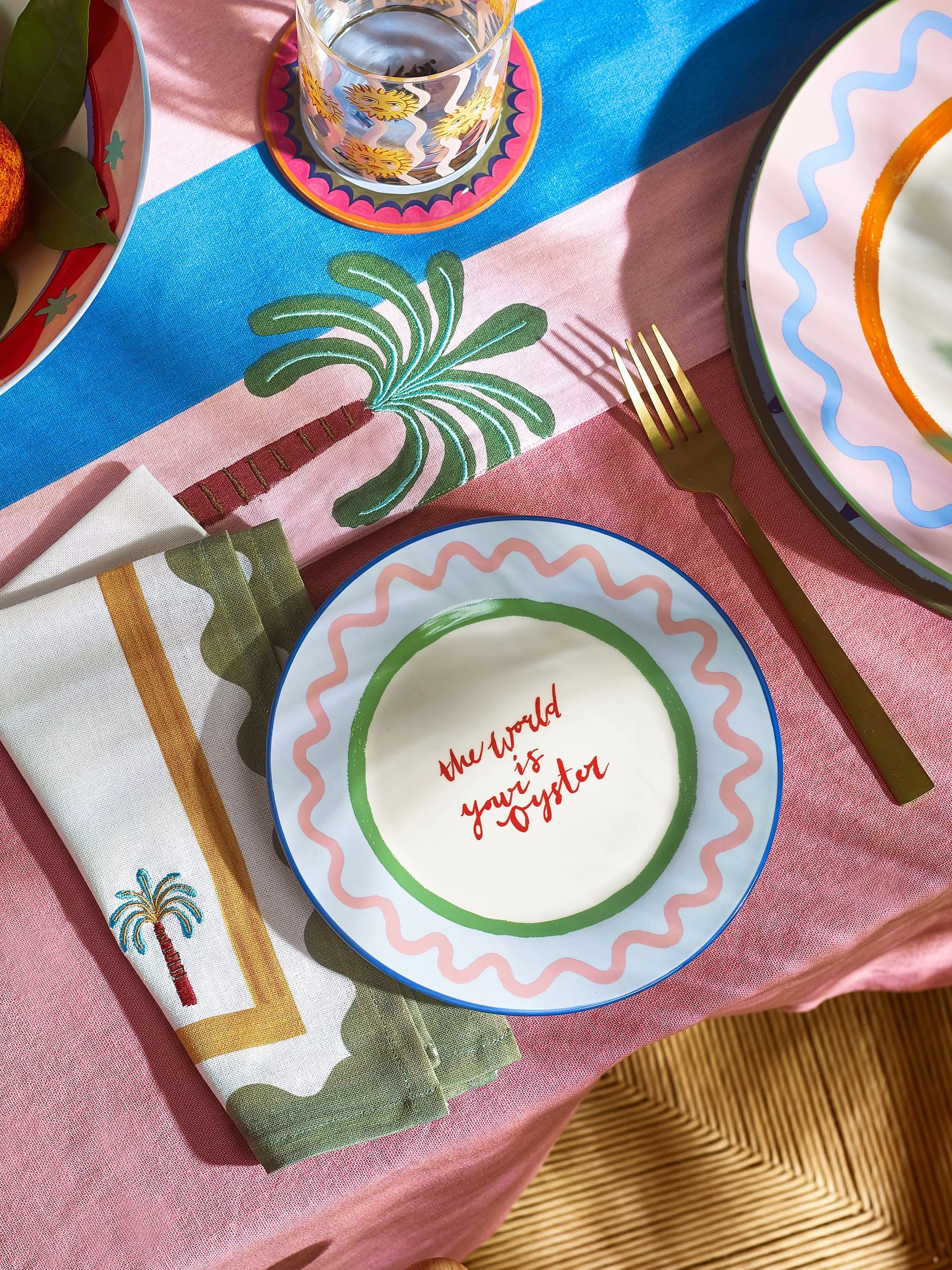 Eleanor Bowmer Electric Coast 'world Is Your Oyster' Stoneware Side Plate, 19cm, Multi