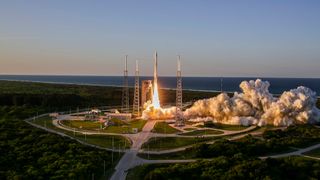 OSIRIS-REx launches from Cape Canaveral Air Force Station aboard a United Launch Alliance Atlas V 411 rocket.