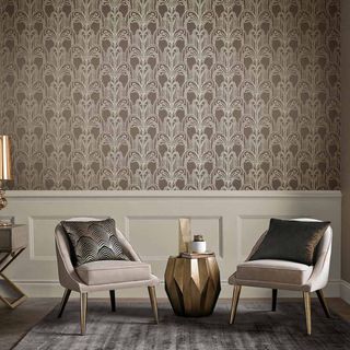 Graham & Brown Art Deco Natural Wallpaper