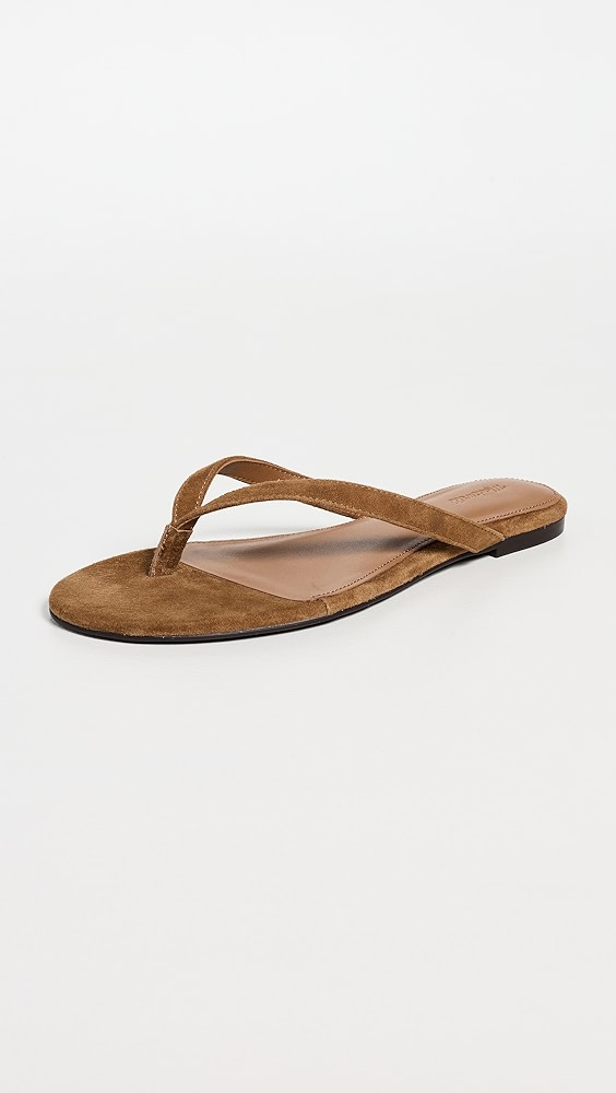 The Iggy Thong Sandal in Suede - Glazed Walnut