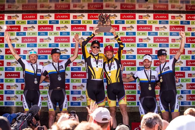 Jaroslav Kulhavy and Christoph Sauser of Burry Stander-Songo take the overall win