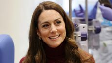 Catherine, Princess of Wales smiles during a visit to The Royal Marsden Hospital on January 14, 2025 