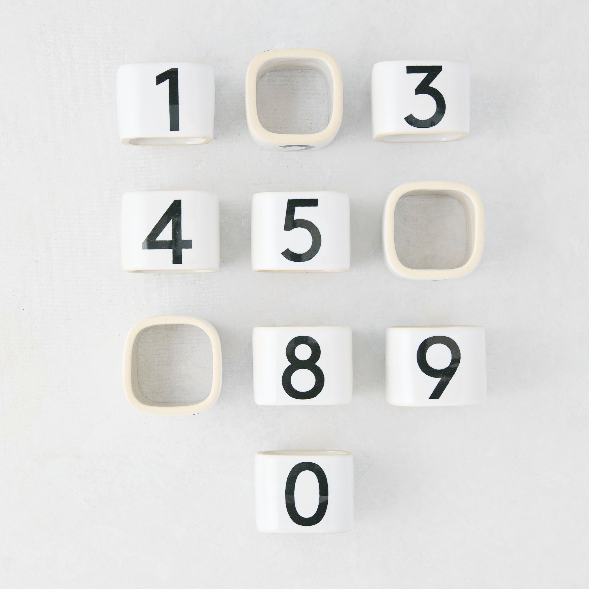 Numeric Napkin Rings (Set of 10)