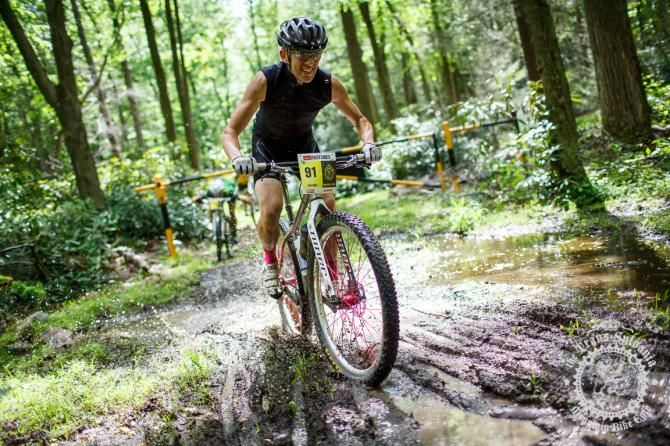 Rich Dillen rides a muddy trail to the Stage 6 s inglespeed win