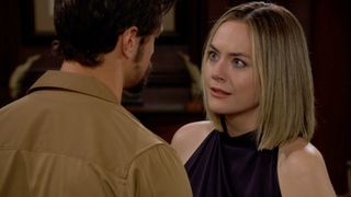 Hope (Annika Noelle) talks to Thomas in The Bold and the Beautiful