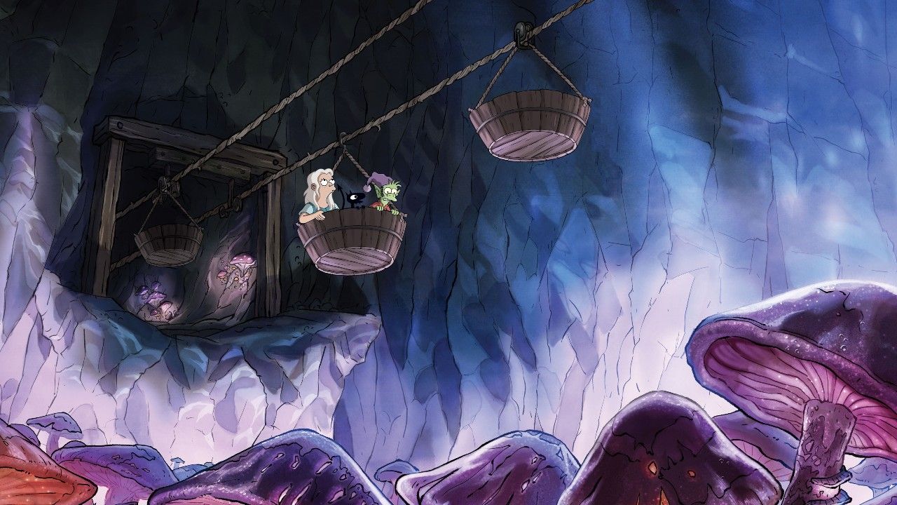 Luci, Bean and Elfo in Disenchantment Season 3.