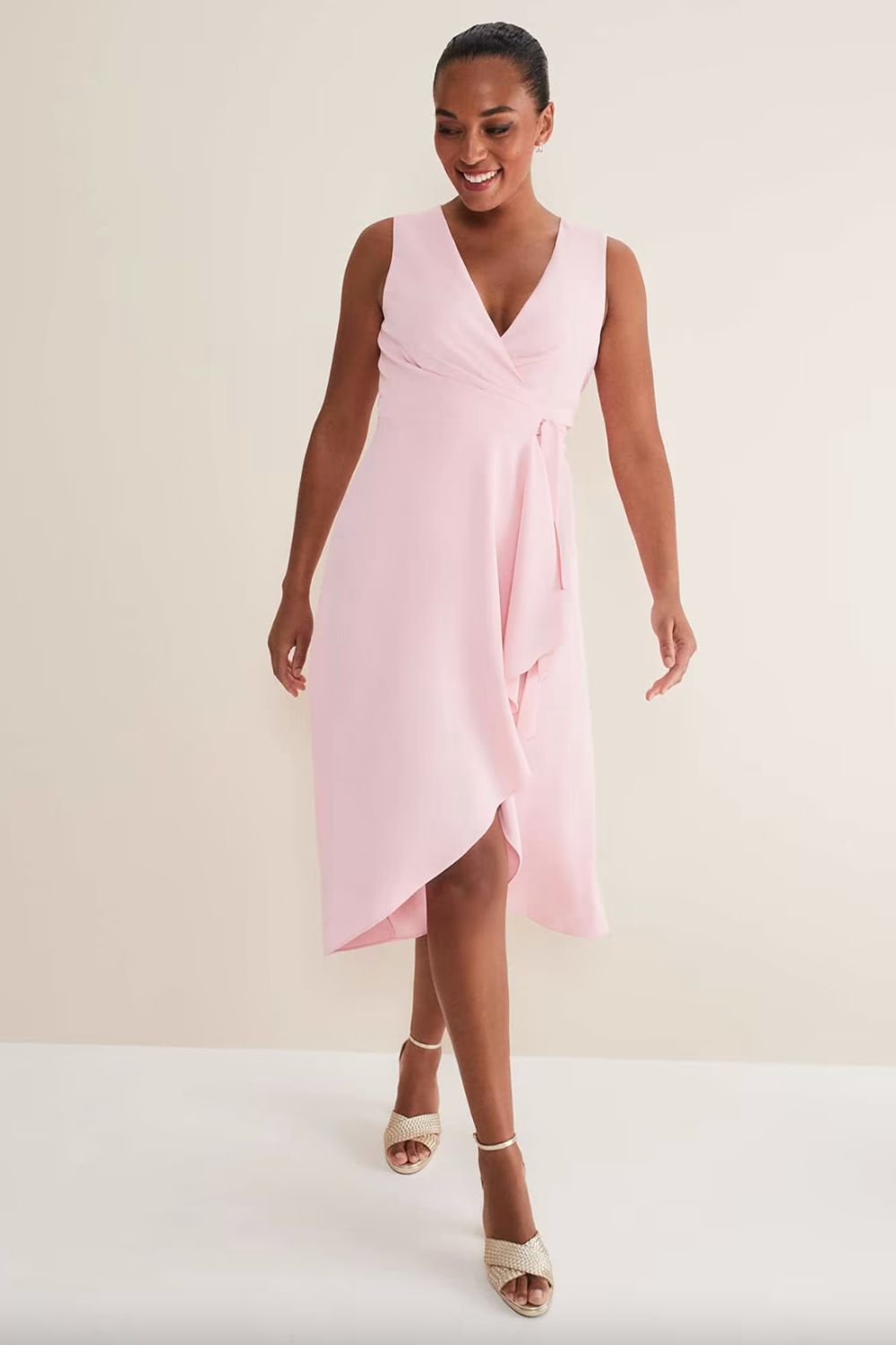 Phase Eight Julissa Sleeveless Ruffle Wrap Midi Dress