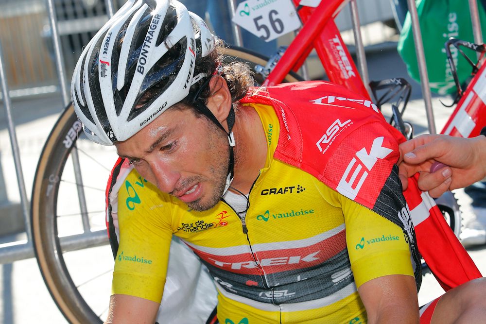 Losing the leader's jersey sinks in for Fabio Felline following stage 4 at Tour de Romandie