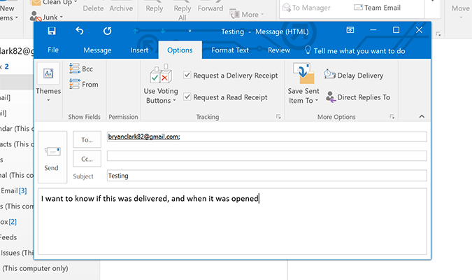 do a read receipt on outlook for mac