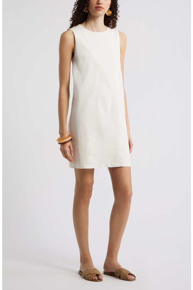 Sleeveless Linen Blend Minidress