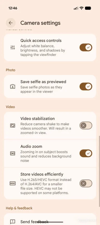 Material 3 Expressive redesign for the settings menu of Pixel Camera