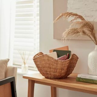 wavy wicker basket