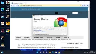 Google Chrome version 1.0 About screen in Windows 11