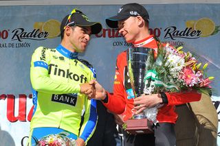 First and second on GC, Chris Froome (Team Sky) and Alberto Contador (Tinkoff-Saxo)