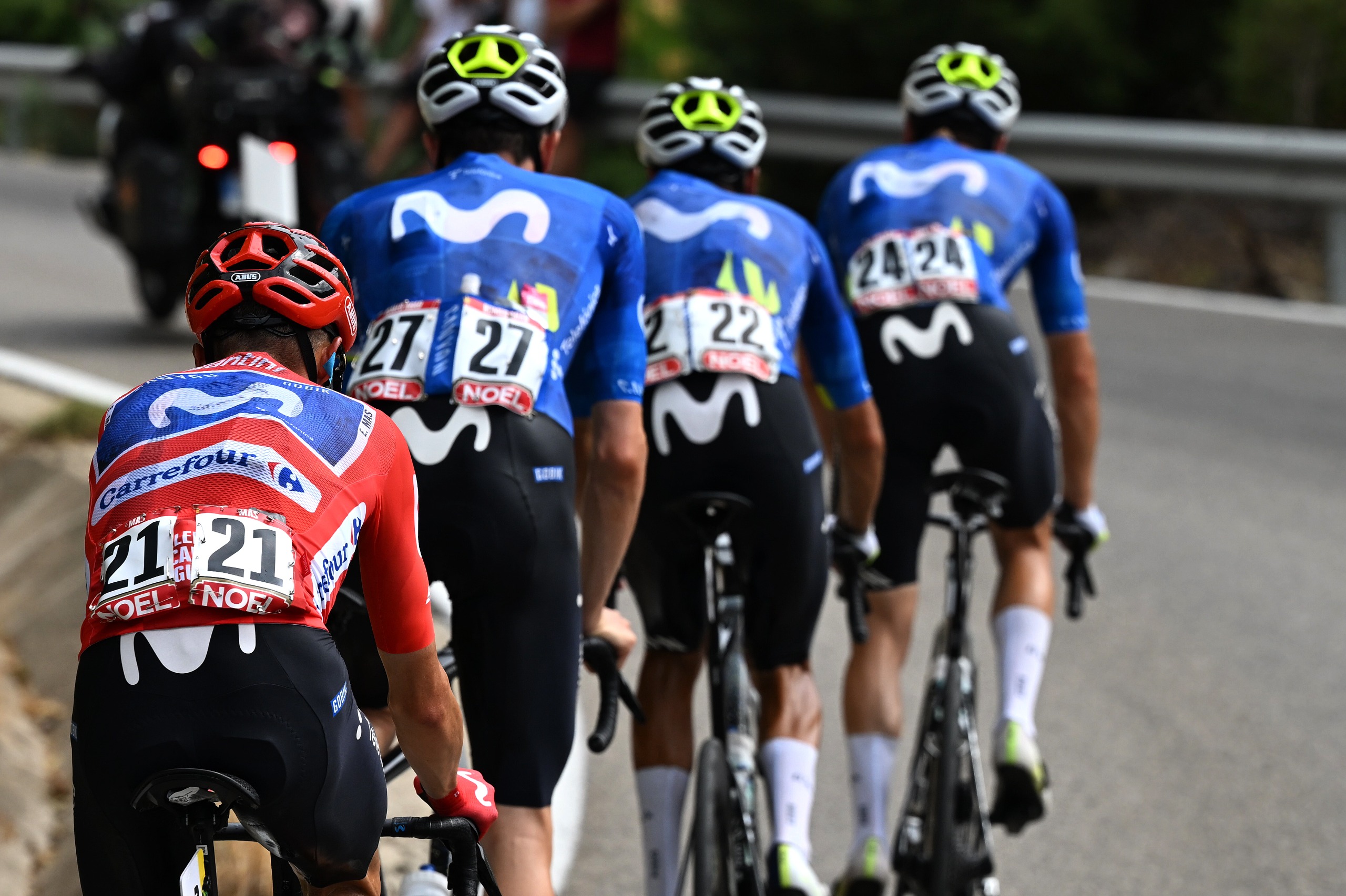 Movist riders guide Enric Mas during La Vuelta a Espa&amp;ntilde;a stage 14