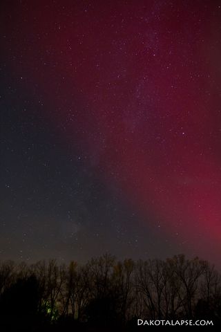 The father-and-son team of Randy Halverson and River Halverson got this picture of the aurora west of Madison, WI, on October 24, 2011.