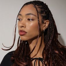 Lesley Buckle with braided hairstyle