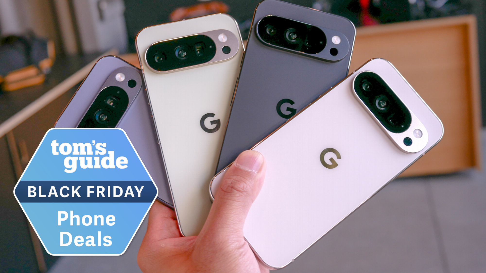 Pixel 10 Pro XL in different colors.