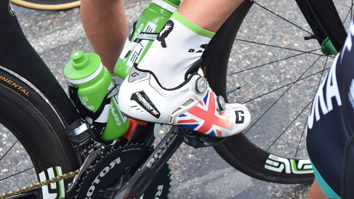 British road and time trial champion wears his custom Gaerne shoes