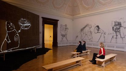Gallery view of the William Kentridge exhibition at the Royal Academy of Arts