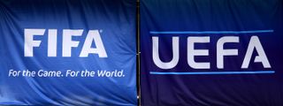 Fifa and Uefa flags
