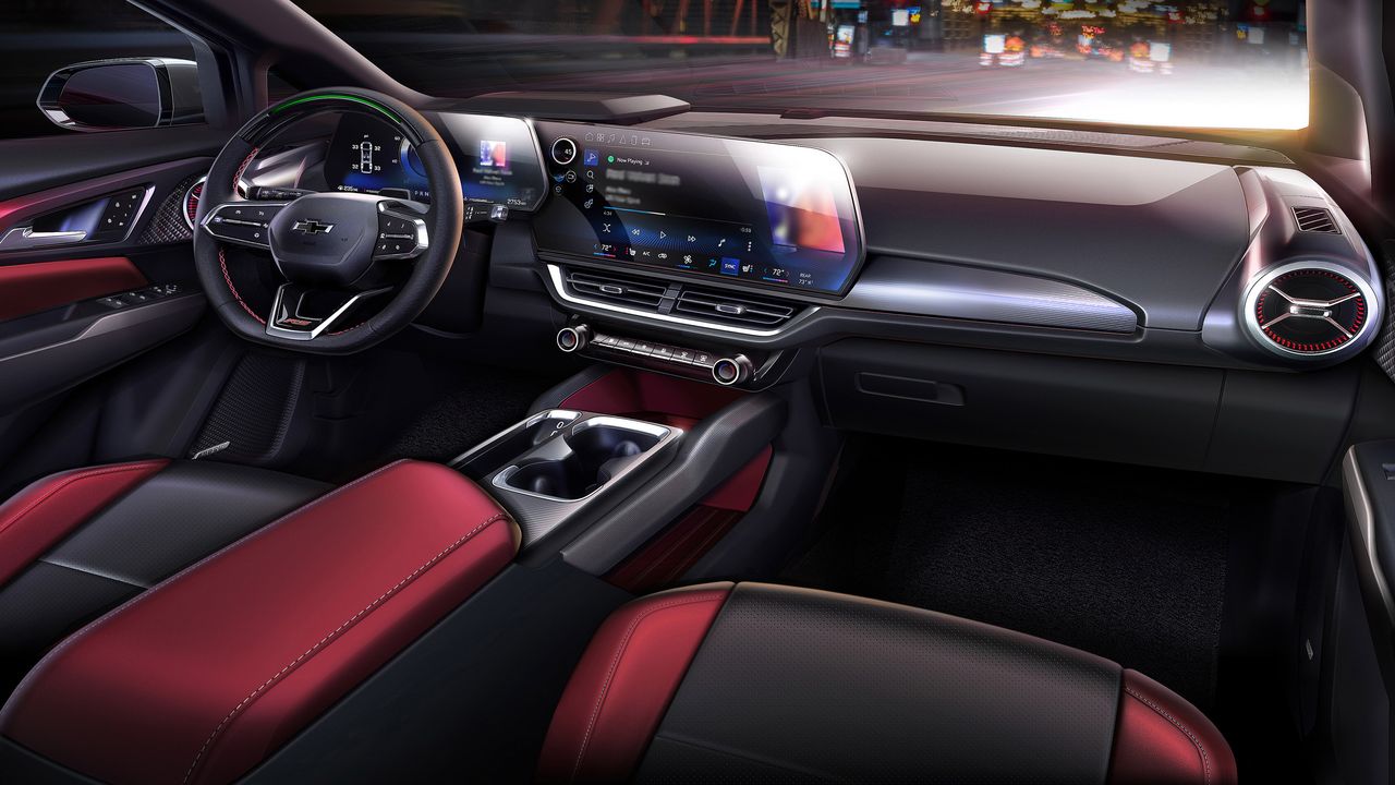 Inside the cabin of the Equinox EV