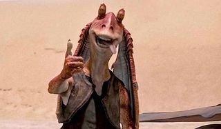 Star Wars The Phantom Menace Jar Jar gives a derpy thumbs up