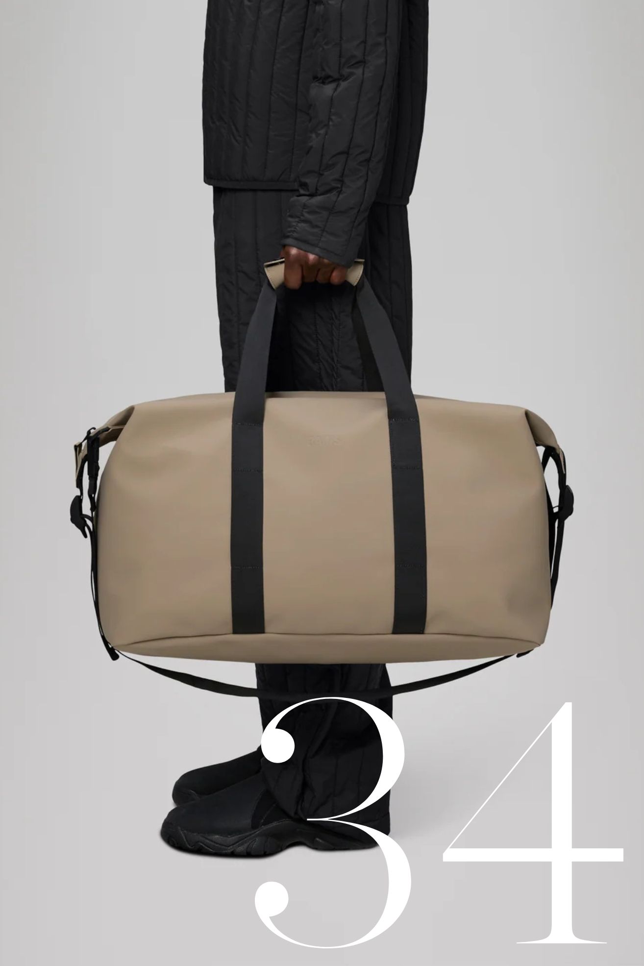 Rains, Hilo Weekend Bag in Beige