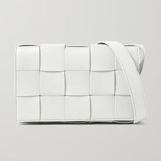 Bottega Veneta white woven shoulder bag