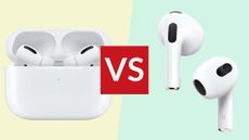 Apple AirPods Pro vs Apple Airpods 3rd Gen, image shows both sets of headphones