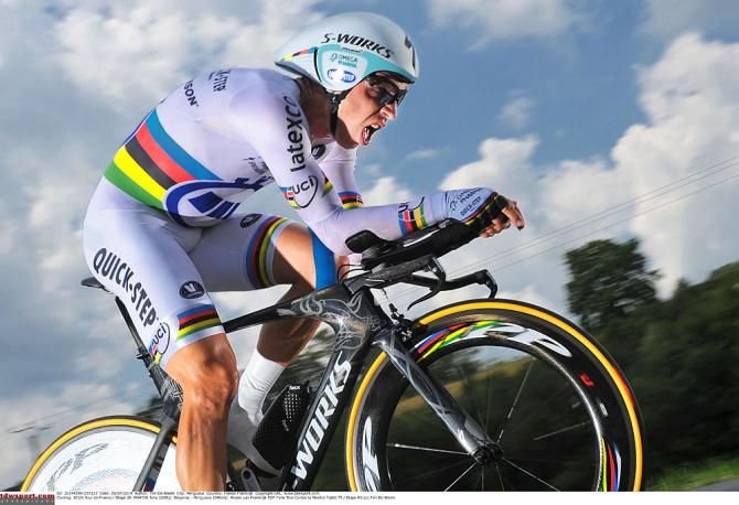 Tony Martin (Omega Pharma Quick Step) on his way to winning stage 20.