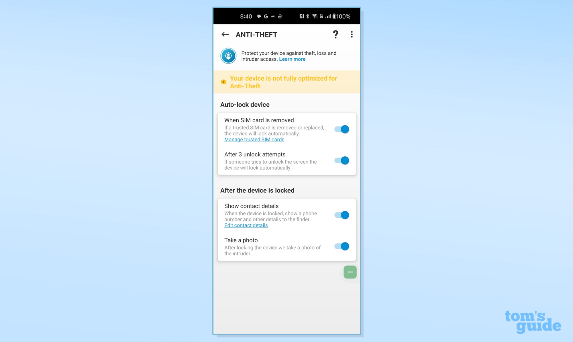 ESET Mobile Security app screen shot