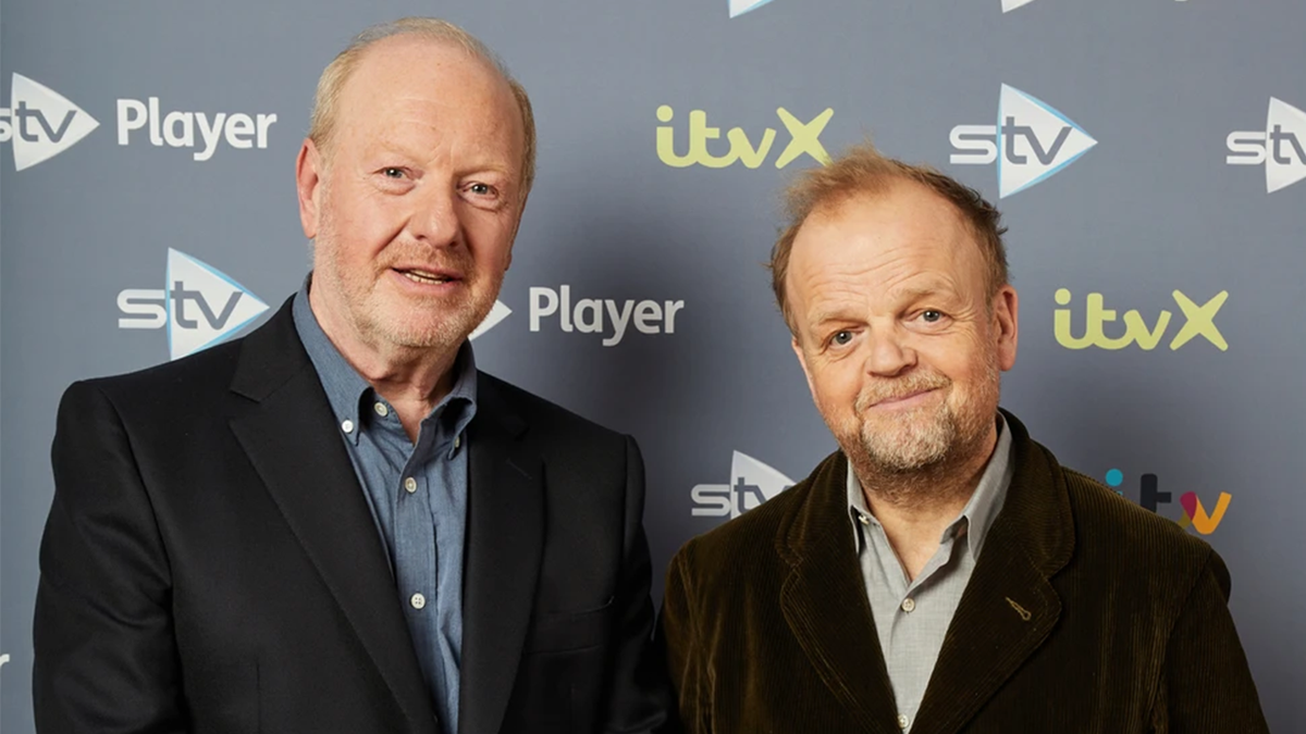 The real life Alan Bates and actor Toby Jones, who played Bates in the show, side by side