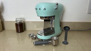 The Smeg ECF02 on a kitchen counter