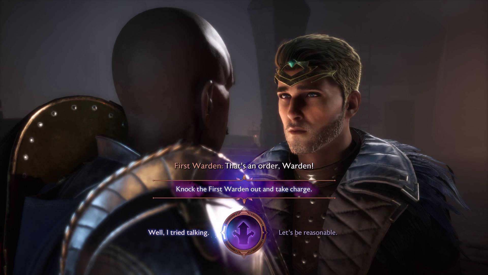 Should you knock out the First Warden or talk sense into him in Dragon Age Veilguard?