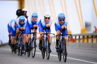 UTRECHT NETHERLANDS AUGUST 19 Simon Yates of United Kingdom and Team BikeExchange Jayco sprints during the 77th Tour of Spain 2022 Stage 1 a 233km team time trial in Utrecht LaVuelta22 WorldTour on August 19 2022 in Utrecht Netherlands Photo by Tim de WaeleGetty Images