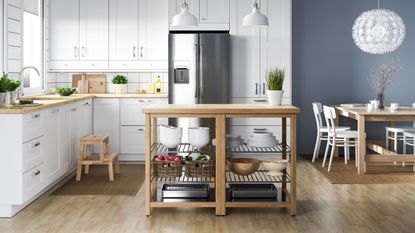 vinyl floor in a stylish grey kitchen