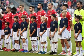 Wrexham season preview 2023/24 Wrexham AFC players stand for the national anthem before the pre-season friendly against the Philadelphia Union II at Subaru Park on July 28, 2023 in Chester, Pennsylvania. (Photo by Drew Hallowell/Getty Images)