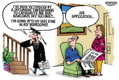 Editorial Cartoon U.S. Post Grad Job