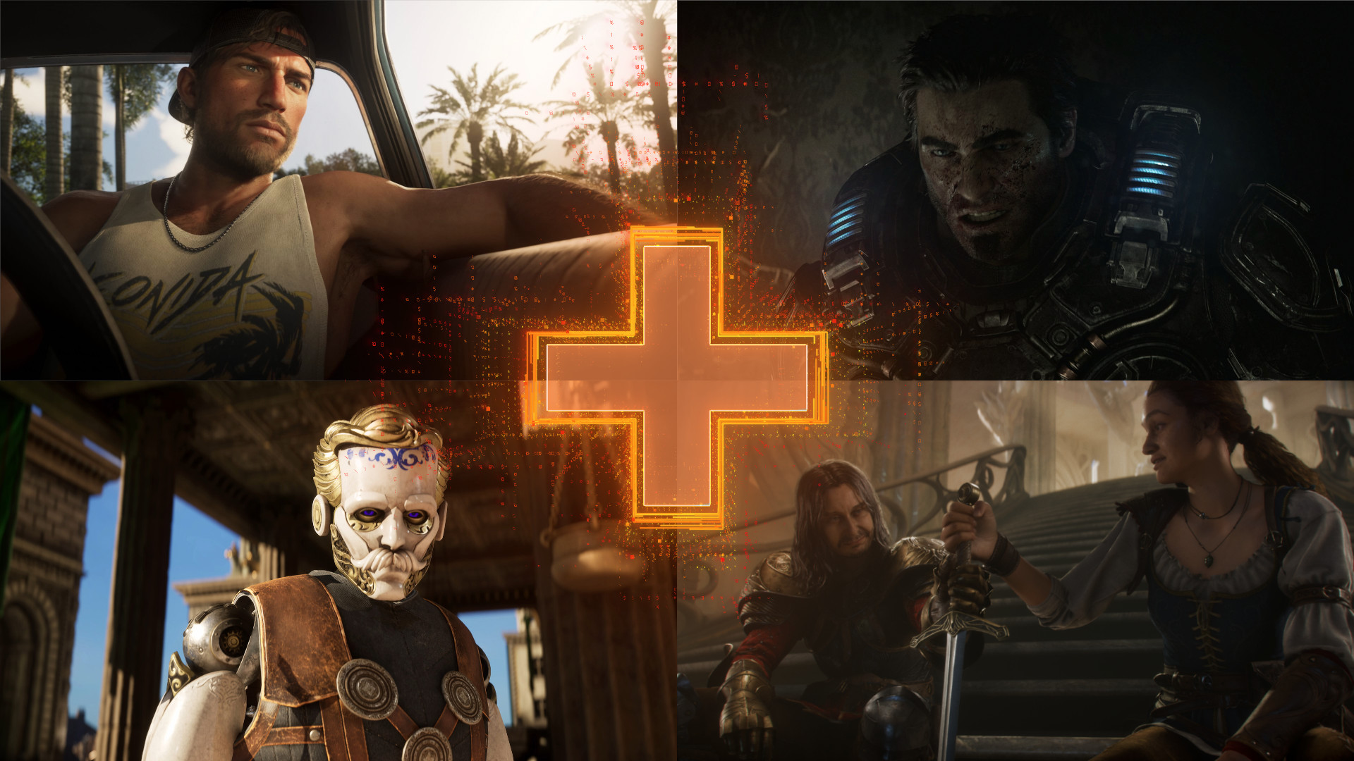 Upcoming Xbox Series Games banner image showing Jason from GTA 6, Marcus from Gears of War E-Day, a steampunk robotic figure in Clockwork Revolution, and Fable's protagonist speaking with a man who has a sword