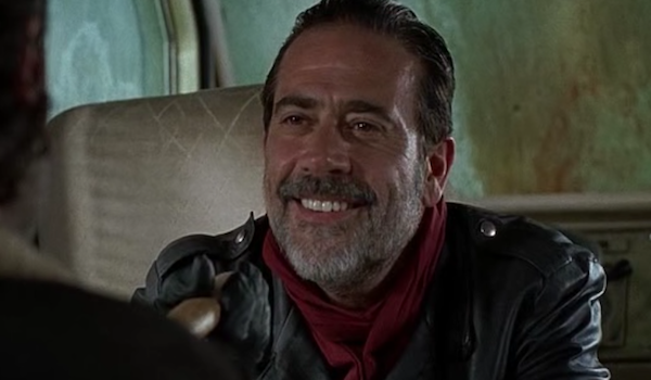 negan smiling walking dead