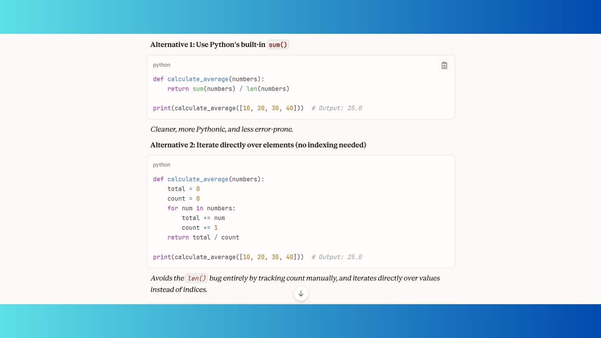 Claude 4.5 output screenshot
