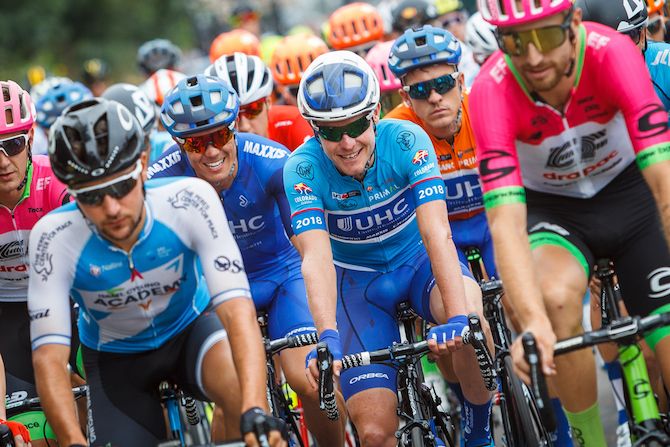Race leader Gavin Mannion rides with his UnitedHealthcare teammates at the 2018 Colorado Classic