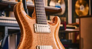 This very special PRS P22 was built for Martin by Paul Reed Smith himself in honour of Martin’s long-time association with the company’s guitars. A sword inlay on the fretboard is a nod to Martin’s involvement in the Celtic rock opera Excalibur in the 90s.