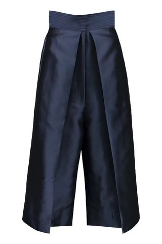 silk pants in black
